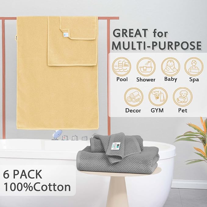 VOOVA & MOVAS Towels for Bathroom, Bath Towels - Image 3