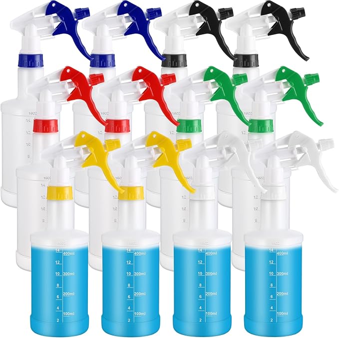 Eccliy 12 Pcs 16 Oz Plastic Spray Bottle, Adjustable Empty Reusable Sprayer by Eccliy