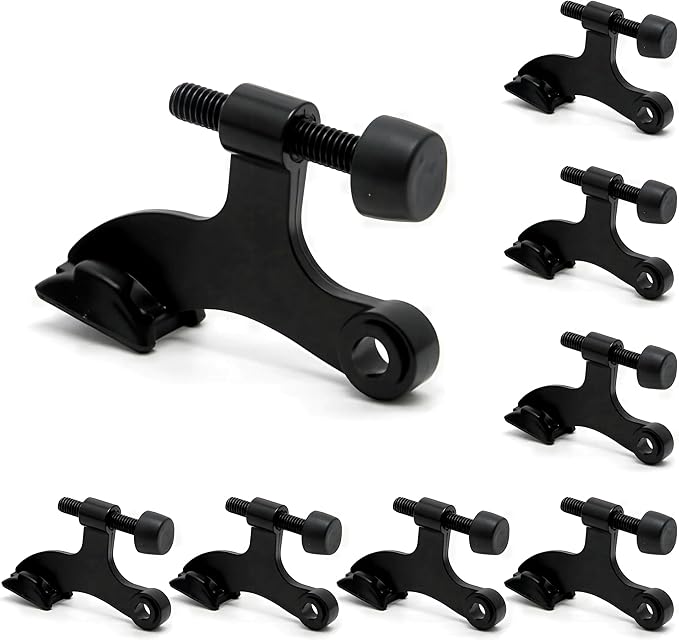 8 Pack Hinge Pin Black Door Stopper, Adjustable Heavy Duty Hinge Pin Door Stop - Image 8