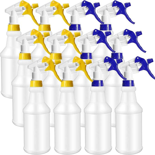Eccliy 12 Pcs 16 Oz Plastic Spray Bottle, Adjustable Empty Reusable Sprayer by Eccliy
