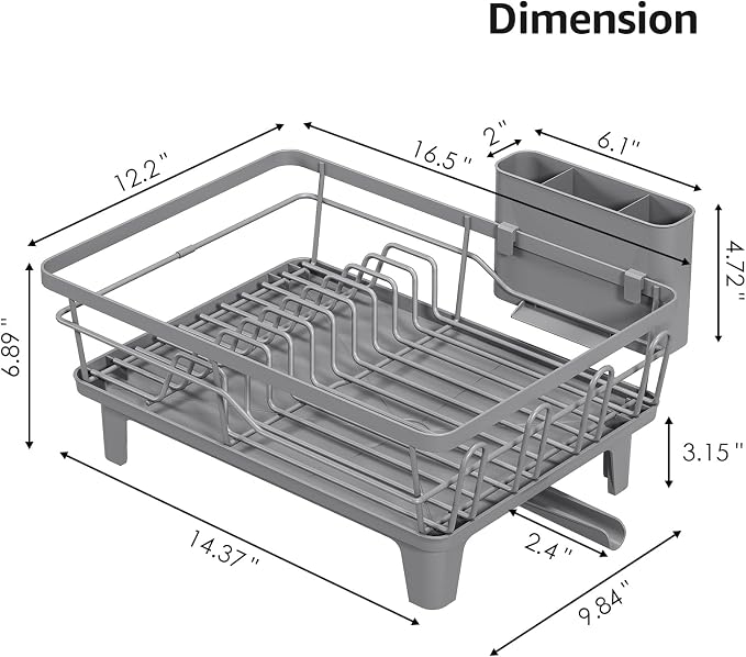 Dish Drying Rack for Kitchen Counter, Sink Dish Rack - Image 6
