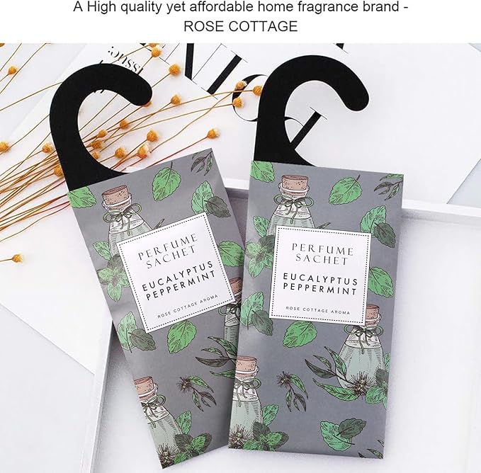 ROSE COTTAGE Large 12 Packs Eucalyptus Peppermint Hanging Closet Air Freshener - Image 6