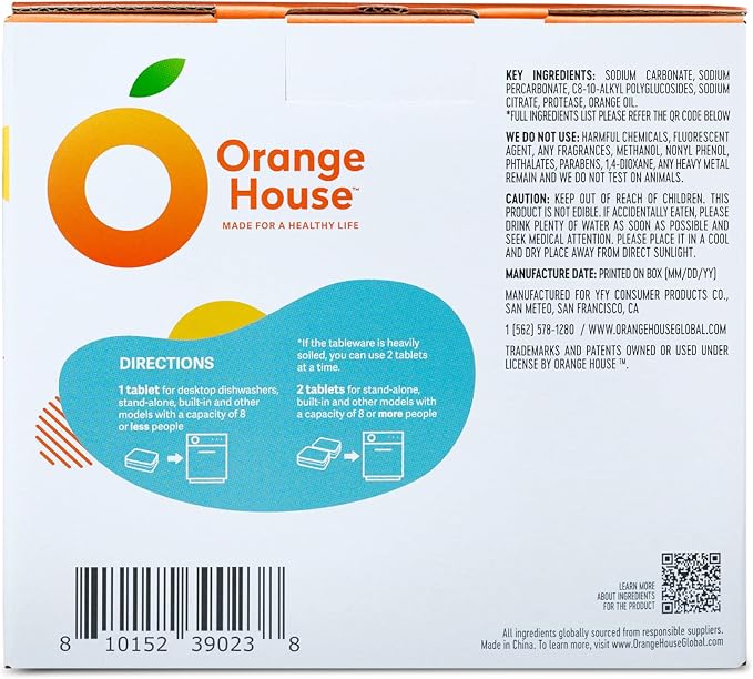 Orange House Plant Based Dishwasher Tabs 56 Count | 100% Food Grade Orange Oil - Image 9