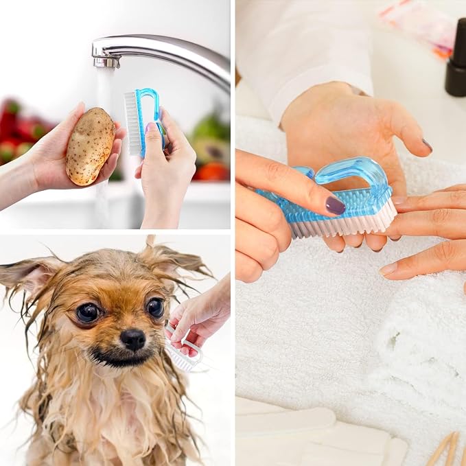 Handle Grip Nail Brush, Hand Fingernail Brush Cleaner Scrubbing Kit Pedicure - Image 6