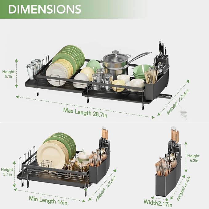 ROTTOGOON Expandable Dish Drying Rack - Image 3