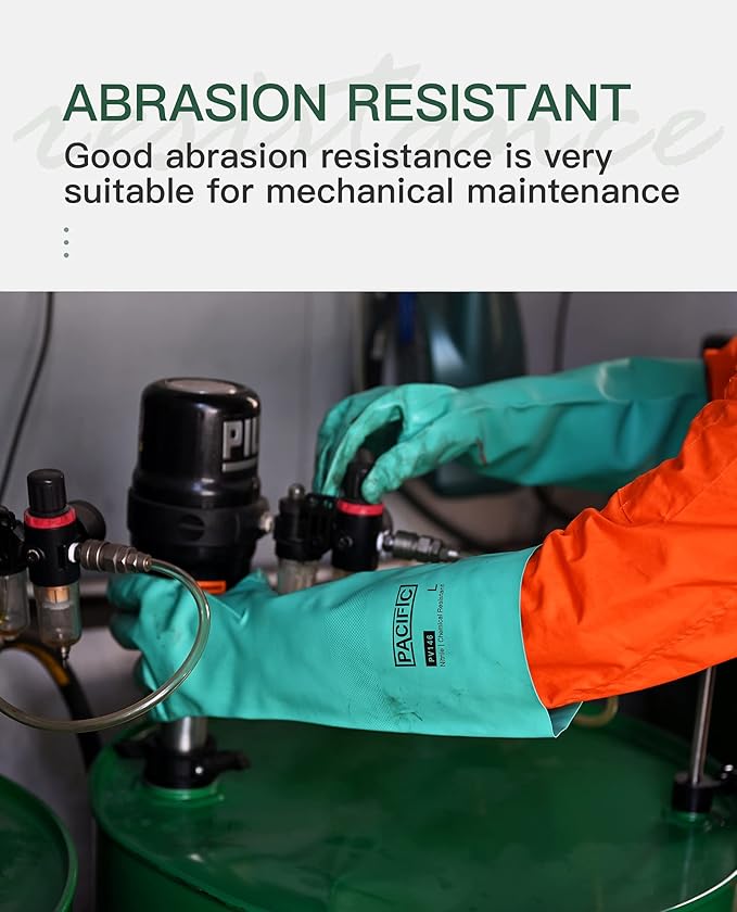 PACIFIC PPE 2 Pairs Chemical Resistant Nitrile Gloves, Resist Household Acid - Image 4