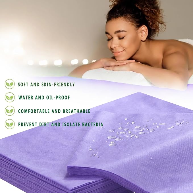 Disposable Bed Sheets 200 Pcs 31" x 71" Massage Table Sheets Non Woven Fabric - Image 2