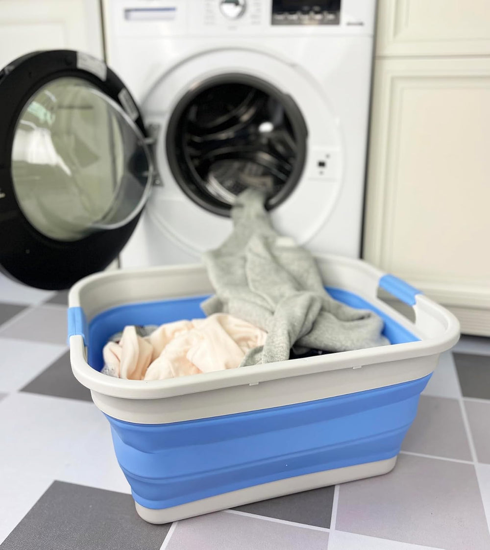 SAMMART 41L (10.8 gallon) Collapsible Plastic Laundry Basket - Foldable Pop U...