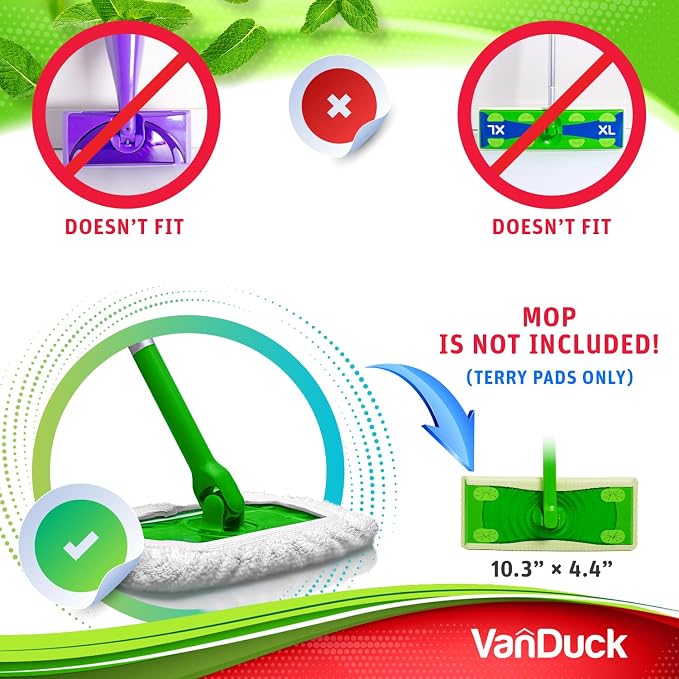 VanDuck Reusable 100% Cotton Mop Pads Compatible - Image 2
