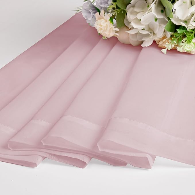Chyhomenyc Sheer Curtains 45 Inch Long 2 Panels, Short Voile Drapes - Image 6