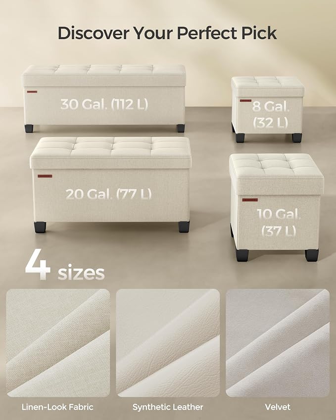 SONGMICS Storage Ottoman Bench, Foldable Foot Rest - Image 6