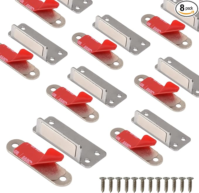 Mousike Double Magnetic Door Catch，60lb Stainless Steel Cabinet Door Magnets by Mousike