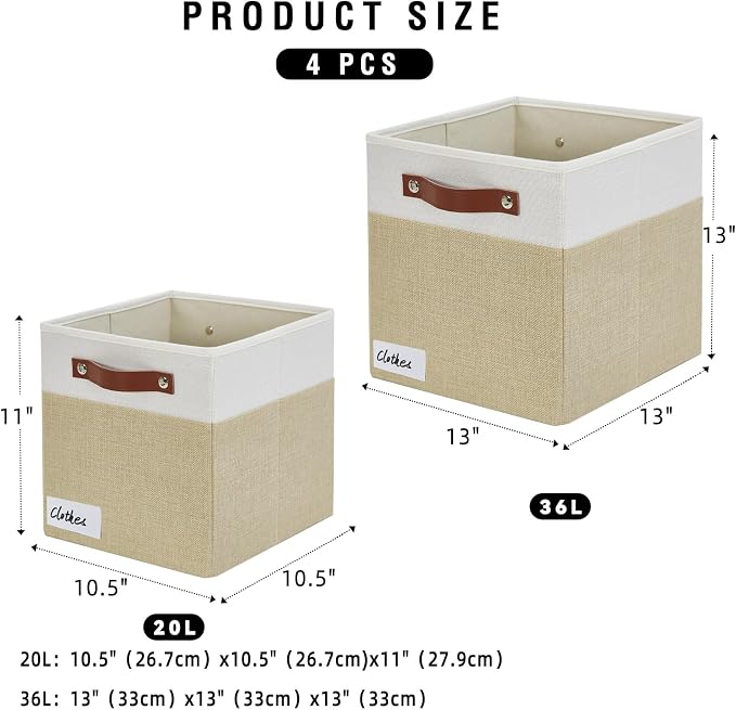 Collapsible Fabric Storage Cube Bins - Image 2