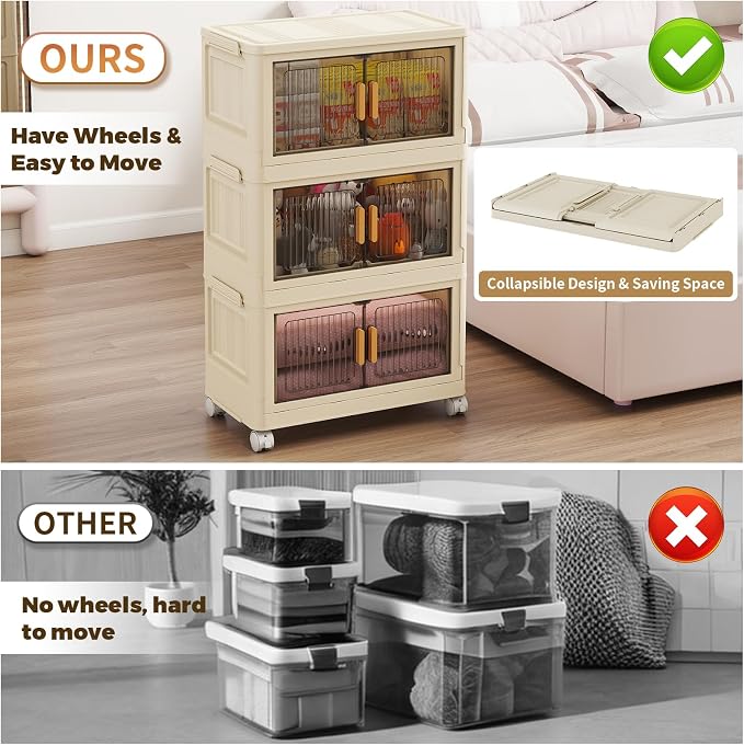 3 Tier Stackable Plastic Storage Bins - Image 3
