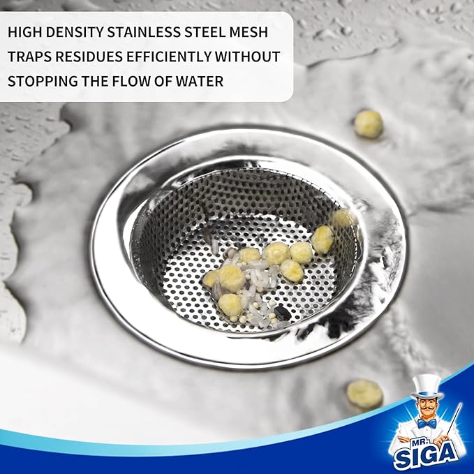 MR.SIGA Kitchen Sink Strainer, Stainless Steel Sink Drain Strainer, Dishwasher - Image 4