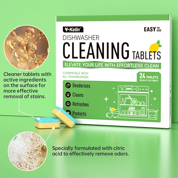 Dishwasher Cleaner and Deodorizer Tablets 24 Pack - Image 5