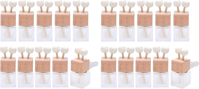 20 Pack, 8ml Matte Glass Car Air Freshener Perfume Clip Diffuser, Empty by Furnido