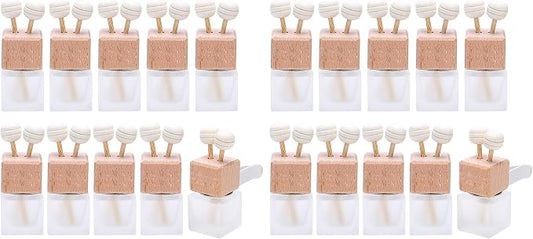20 Pack, 8ml Matte Glass Car Air Freshener Perfume Clip Diffuser, Empty by Furnido