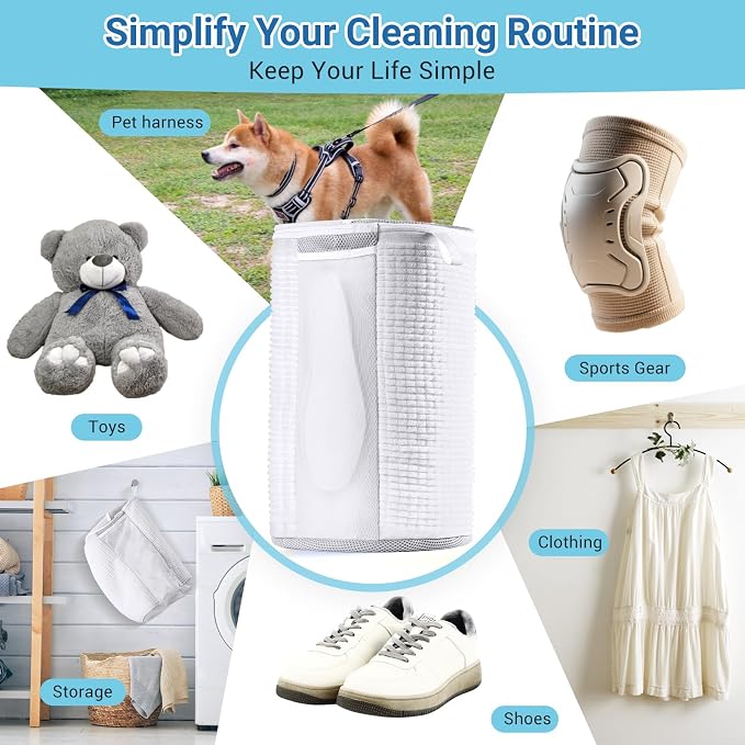 Large Shoe Bag for Washing Machine, Two-Zone Design, 2 Mesh Pockets, One-Step - Image 7