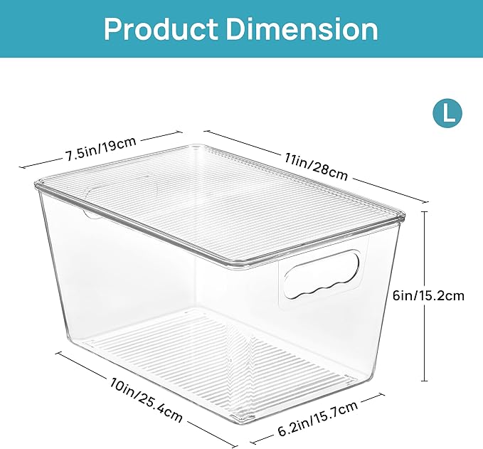 Vtopmart 8 Pack Clear Stackable Storage Bins - Image 2
