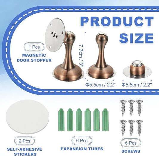 uxcell Magnetic Door Stopper, Stainless Steel Heavy Duty Door Holder, No - Image 2