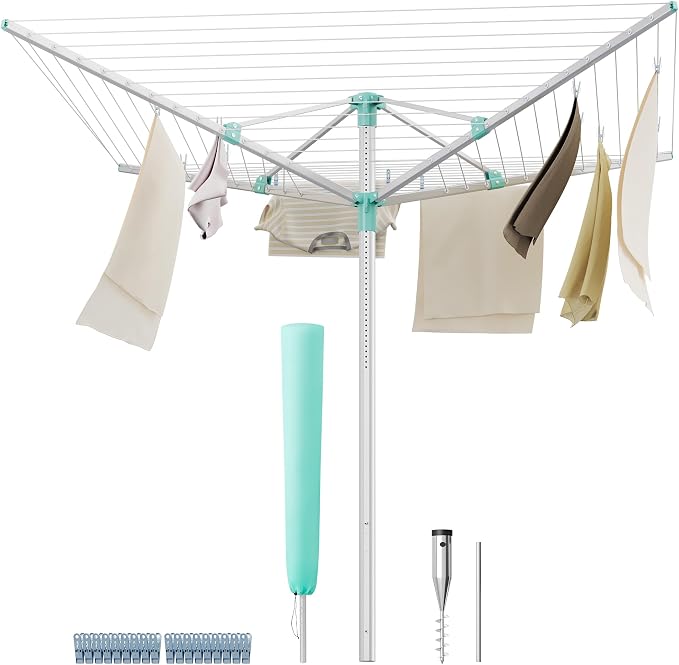 SONGMICS Umbrella Drying Rack, Retractable Outdoor Drying Rack, Height - Image 2