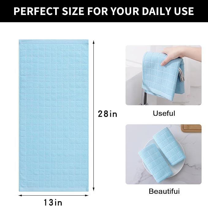Homaxy 100% Cotton Terry Kitchen Towels, Checkered Designed, Soft and Super - Image 5