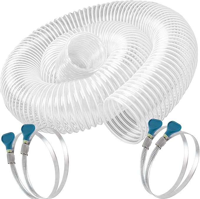 Heavy PVC Dust Collection Hose 4" x 10', Flexible Clear PVC Fume Collection Hose by Qucship