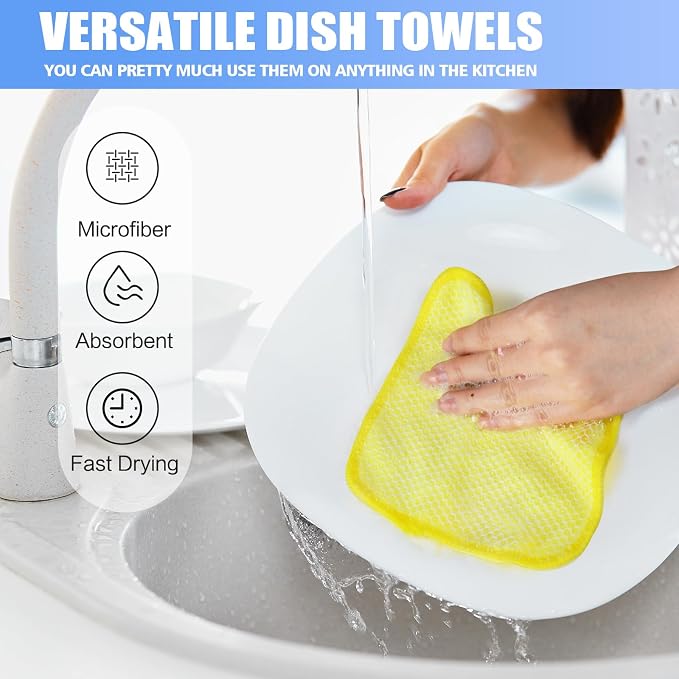 KinHwa Kitchen Washcloths for Dishes Absorbent Microfiber Dish Cloths Quick Dry - Image 7