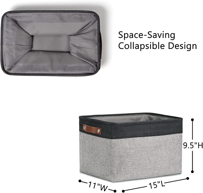 DULLEMELO Fabric Baskets for Storage, Rectangular Fabric Storage Bins - Image 4