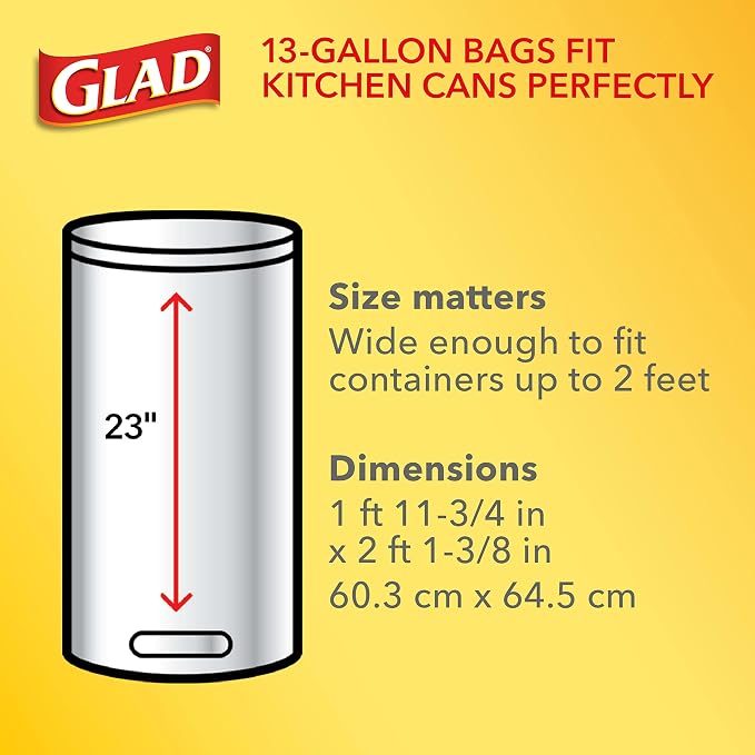 Glad ForceFlex Tall Kitchen Drawstring Trash Bags, 13 Gal, Fragrance Free - Image 5