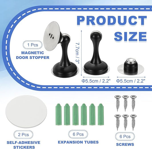 uxcell Magnetic Door Stopper, Stainless Steel Heavy Duty Door Holder, No - Image 2