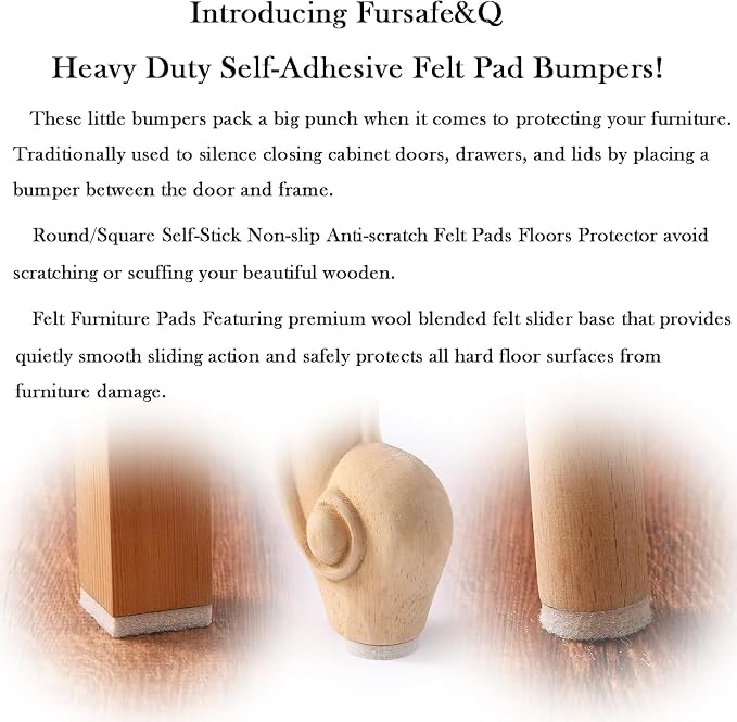 Fursafe&Q Felt Furniture Pads for Hardwood Floors - Image 10