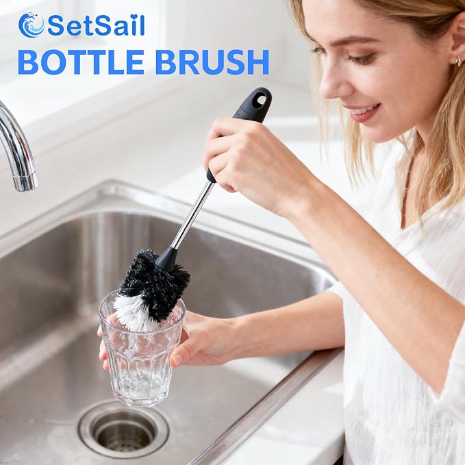 SetSail Bottle Brush of 3 Pack, 13-in Long Stainless Steel Handle Water Bottle - Image 7