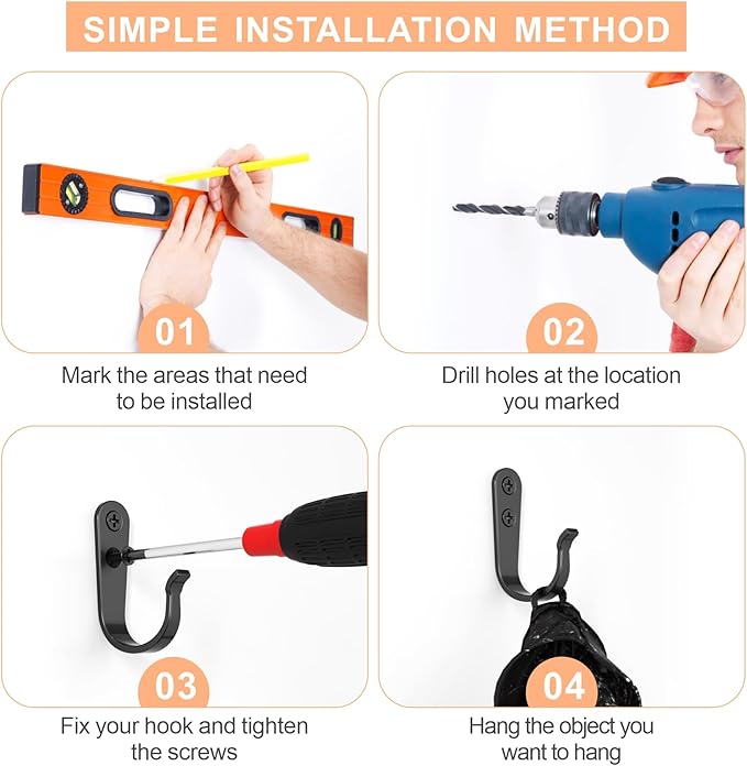 20PCS Heavy Duty Metal Coat Hooks - Image 7