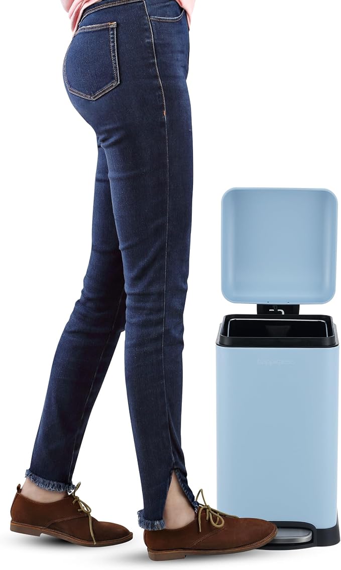 happimess HPM1012H Betty Retro Mini 3.2-Gallon Step-Open Trash Can, Fingerprint - Image 6