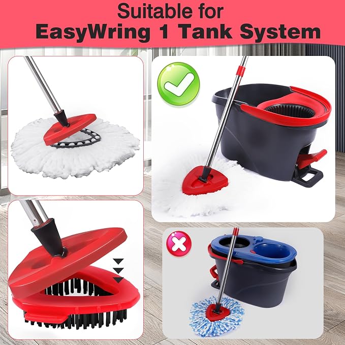 4 Pcs Micro Spin Mop Replacements Head & 2 Chennile Mop Heads & 1 Scrub Brush & - Image 2