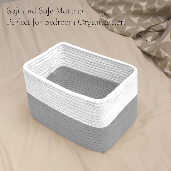 Hopegiver Woven Storage Baskets 11x8x7 Inch, 3 Pack Collapsible Cube Storage Bin - Image 5