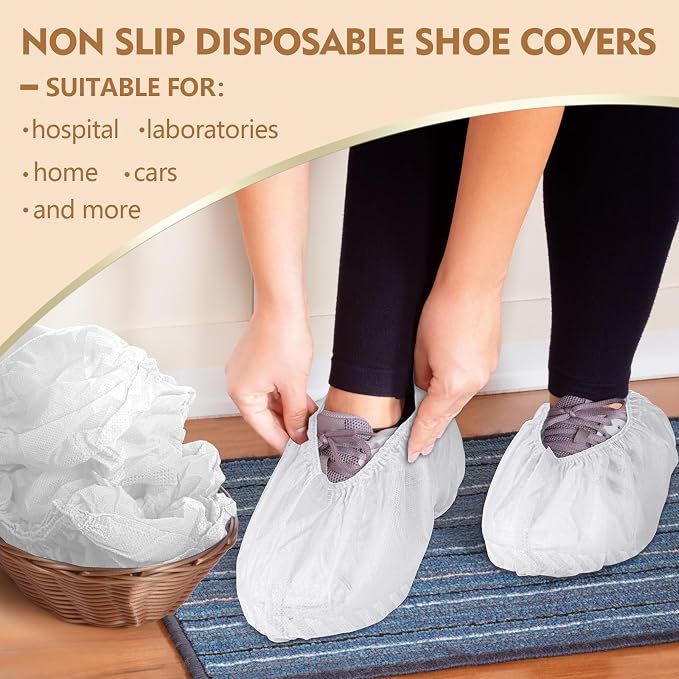 Zhanmai 300 Pack Disposable Shoe Covers Non Slip Disposable Large Foot Booties - Image 4
