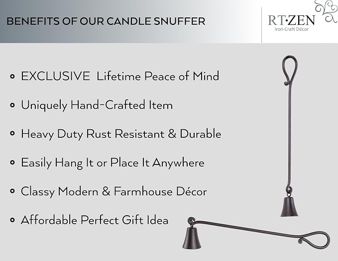RTZEN Rustic Bell Candle Snuffer - Image 2