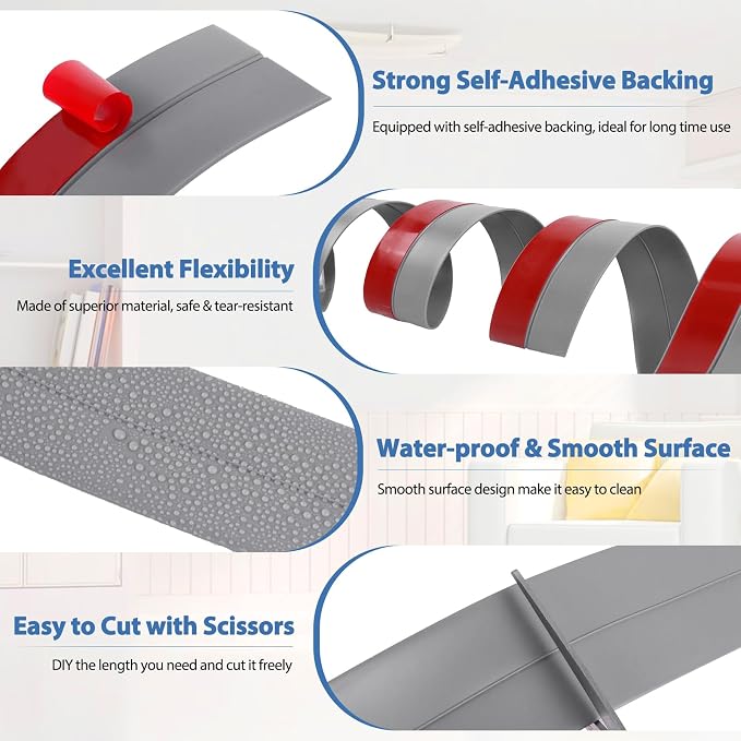 Weather Stripping Door Draft Stopper Flexible Self Adhesive Silicone Door Seal - Image 2
