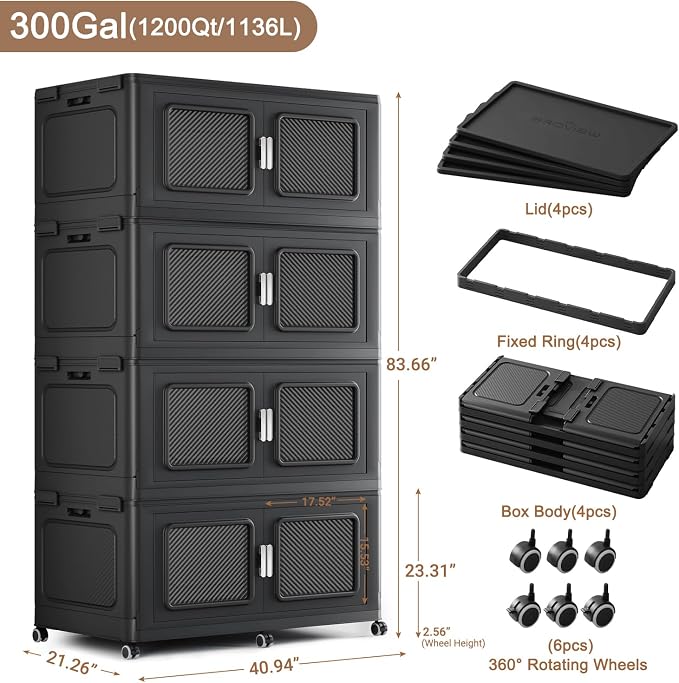 BROVIEW 1200 Qt Stackable Storage Bin - Image 2