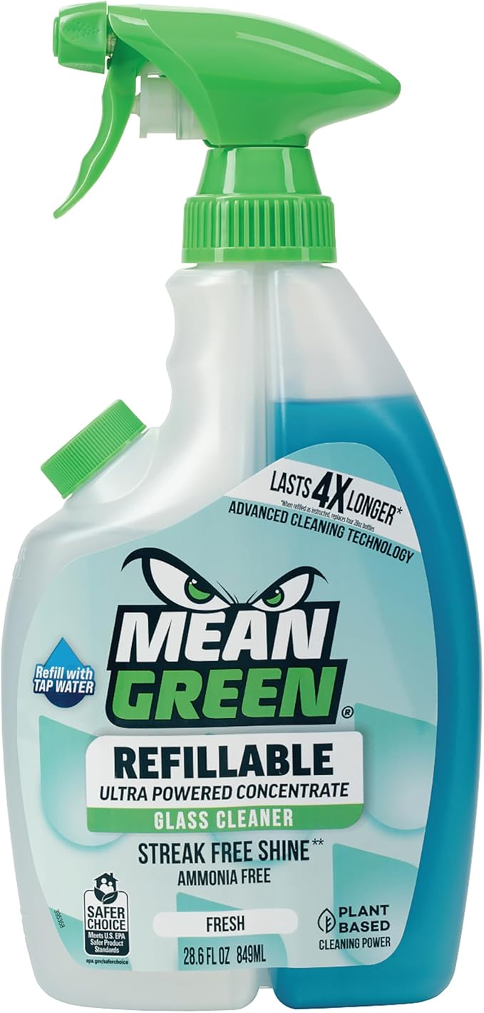 Mean Green Refillable Ultra Powered CONCENTRATE Glass Cleaner, 14.3 Ounce by MeanGreen