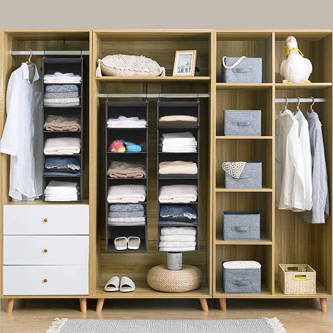 MAX Houser 6 Tier Shelf Hanging Closet Organizer, Closet Hanging Shelf - Image 6