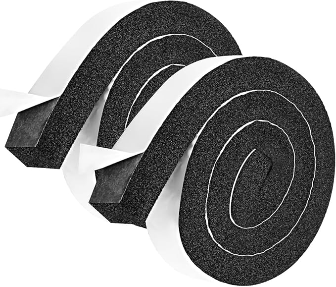 2 Rolls 1/2 Inch W 1/2 T Weather Stripping Air Conditioner Open Cell Foam Seal by YIJUHOU