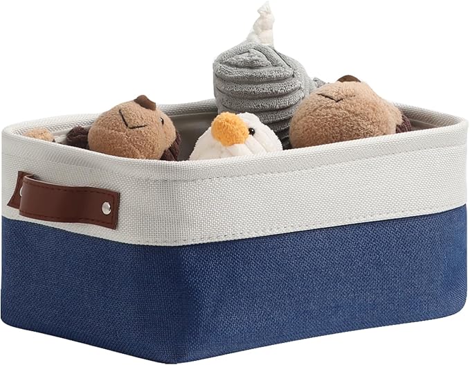 DULLEMELO Small Storage Bin, Small Fabric Rectangular Storage Basket by DULLEMELO