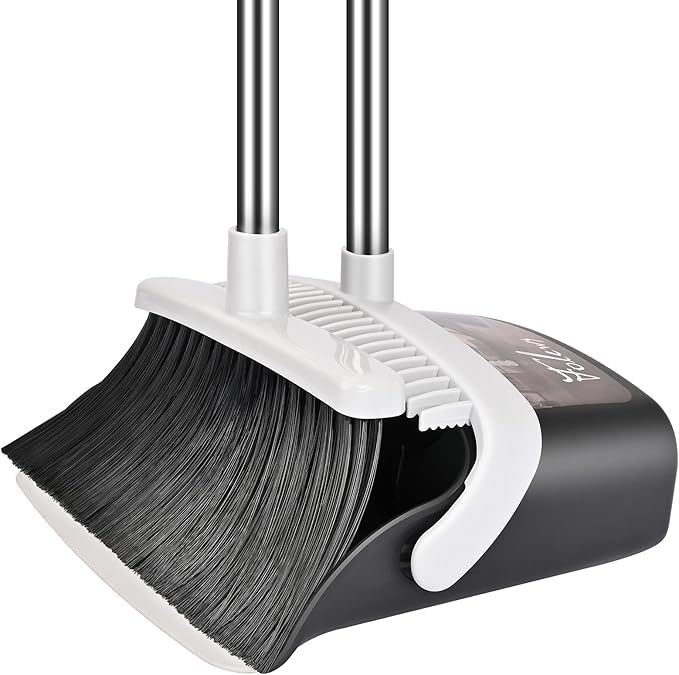 Broom and Dustpan Set, Heavy Duty Dust Pan by Folews
