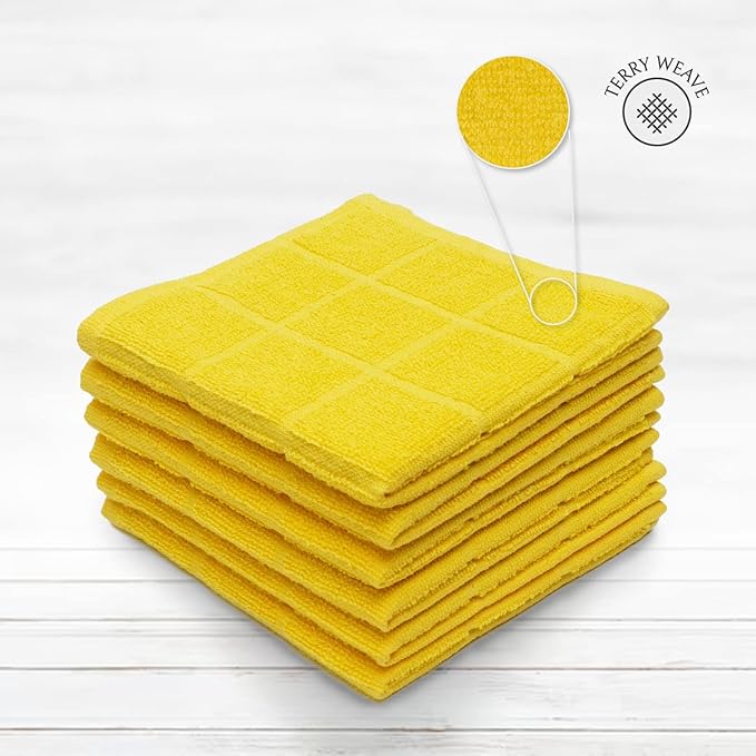 100% Cotton Terry Dish Cloth & Dish Towel, 6 Pack, Super Soft and Absorbent - Image 3