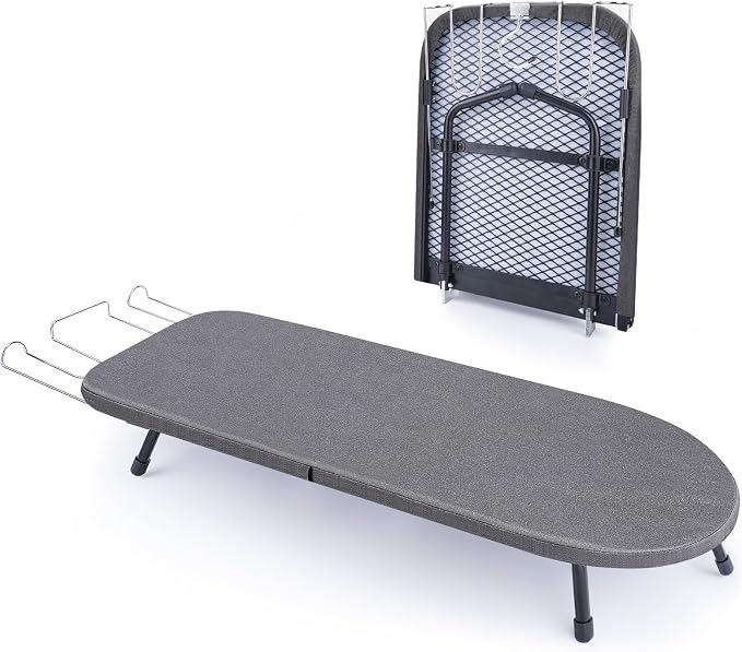 Tabletop Ironing Board with Iron Rest, Metal Mesh Panel Mini Ironing Board with by Vrietina