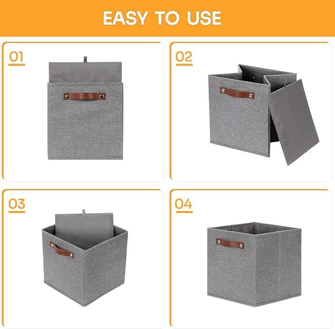 DULLEMELO 11x11 Cube Collapsible Fabric Storage Bins - Image 7